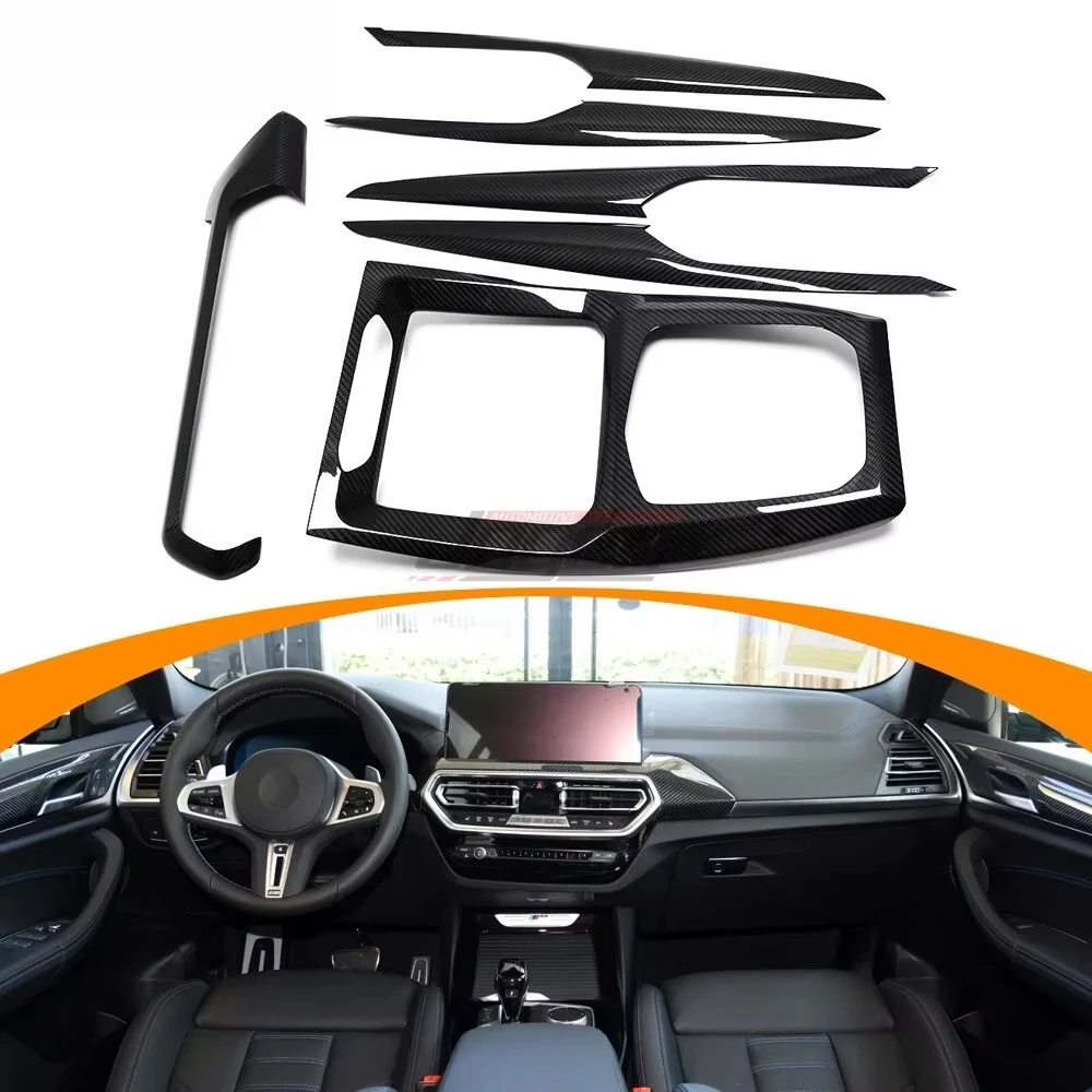 Center Console Dash Inner Door Panel Trim for  X3 G01 X4 M40i XDrive 30i 2022 2023 Real Carbon Fiber Interior Accessories