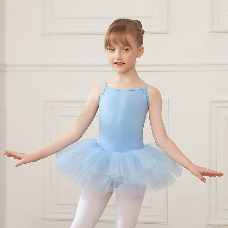 Girls Ballet Dance Skirt Party Dress Cotton Gymnastics Sleeveless Clothes for Students Kids Children Ballet TuTu Dance Skirt