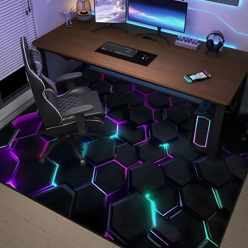 VIKAMA Trendy studeerkamer gaming kamer tapijt geluiddichte computer bureau bureaumat woonkamer slaapkamer draaistoel kussen woondecoratie