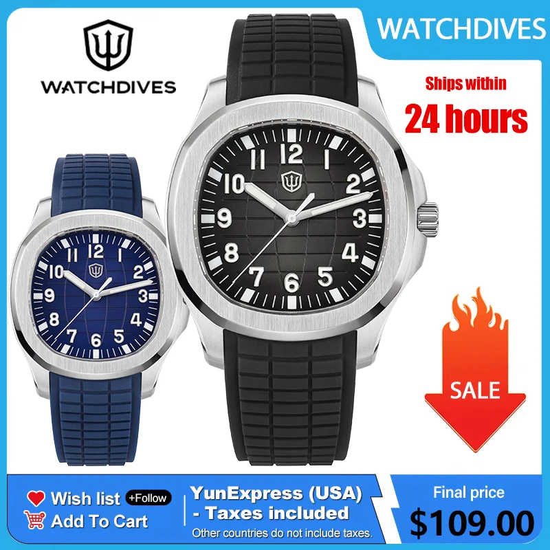 

Мужские часы для дайвинга Watchdives WD008, 38 мм, VH31, кварцевый механизм с плавным ходом секундной стрелки, сапфировое стекло, суперлюминесцентные, водонепроницаемые до 100 м.
