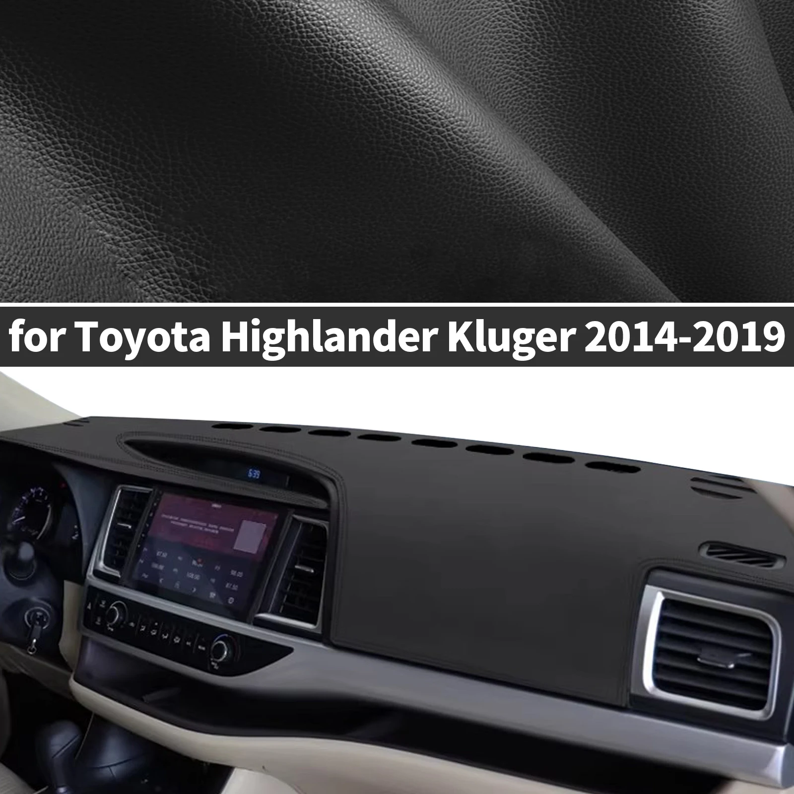 

for Toyota Highlander Kluger 2014-2019 XU50 Car Dashboard Cover Dashmat Sunshade Anti‑Slip Anti‑UV Dash Mat Cover Interior