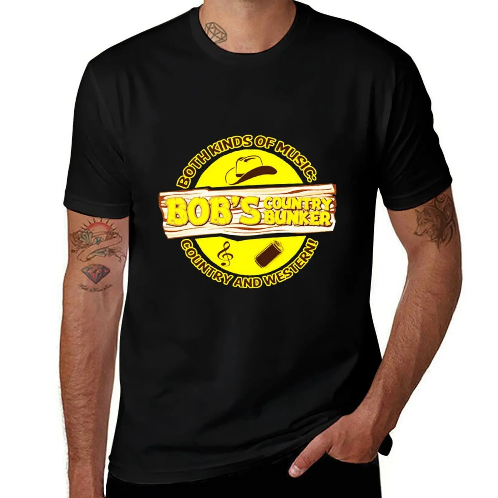 BOBS COUNTRY BUNKER T-Shirt Minimalist Plain Crew Neck T-Shirt