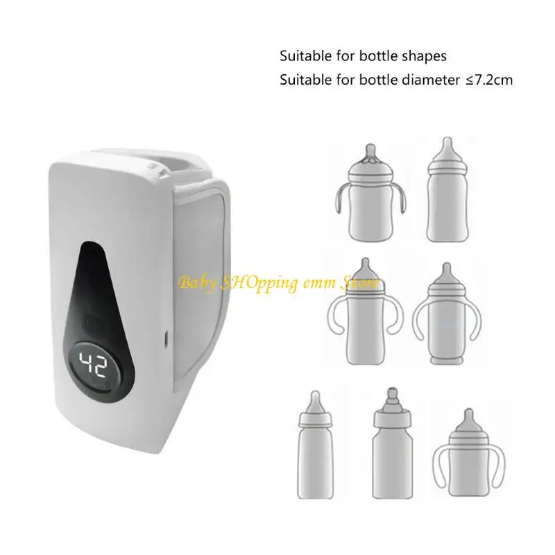 23GD Rechargeable Bottle Warmer Portable Cordless Charging Milk Bottle Sleeve for Breastmilk and Formula Easy to Use