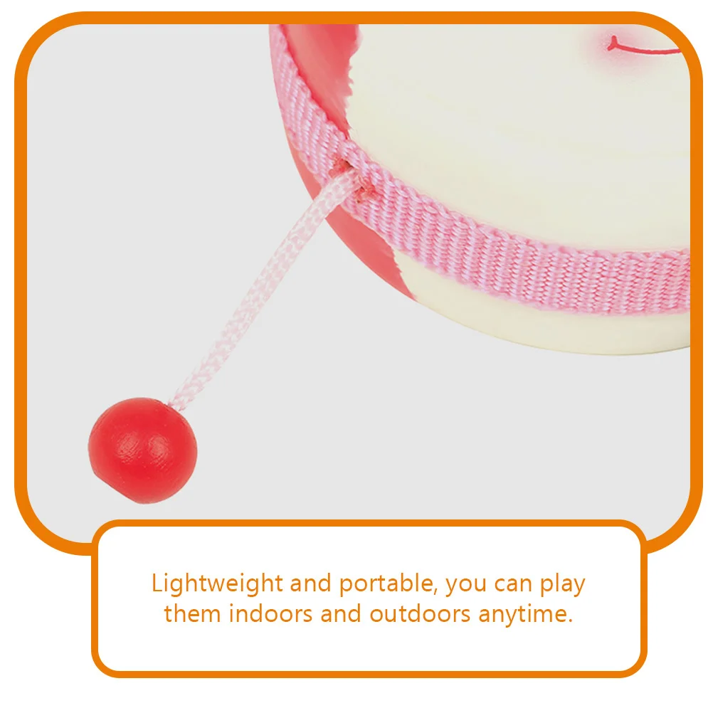 Cartoon Wood Handheld Rattle Drum Durable Safe Lightweight Baby Musical Shakers Indoor Outdoor Wood Rattles Toys