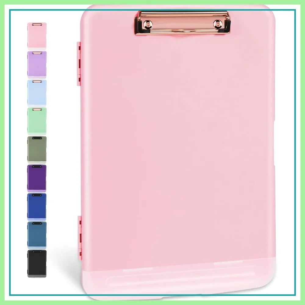 

High Capacity Clipboards with Storage, 8.5x11 Heavy Duty Plastic Folder with Pen Holder for Office School Supplies