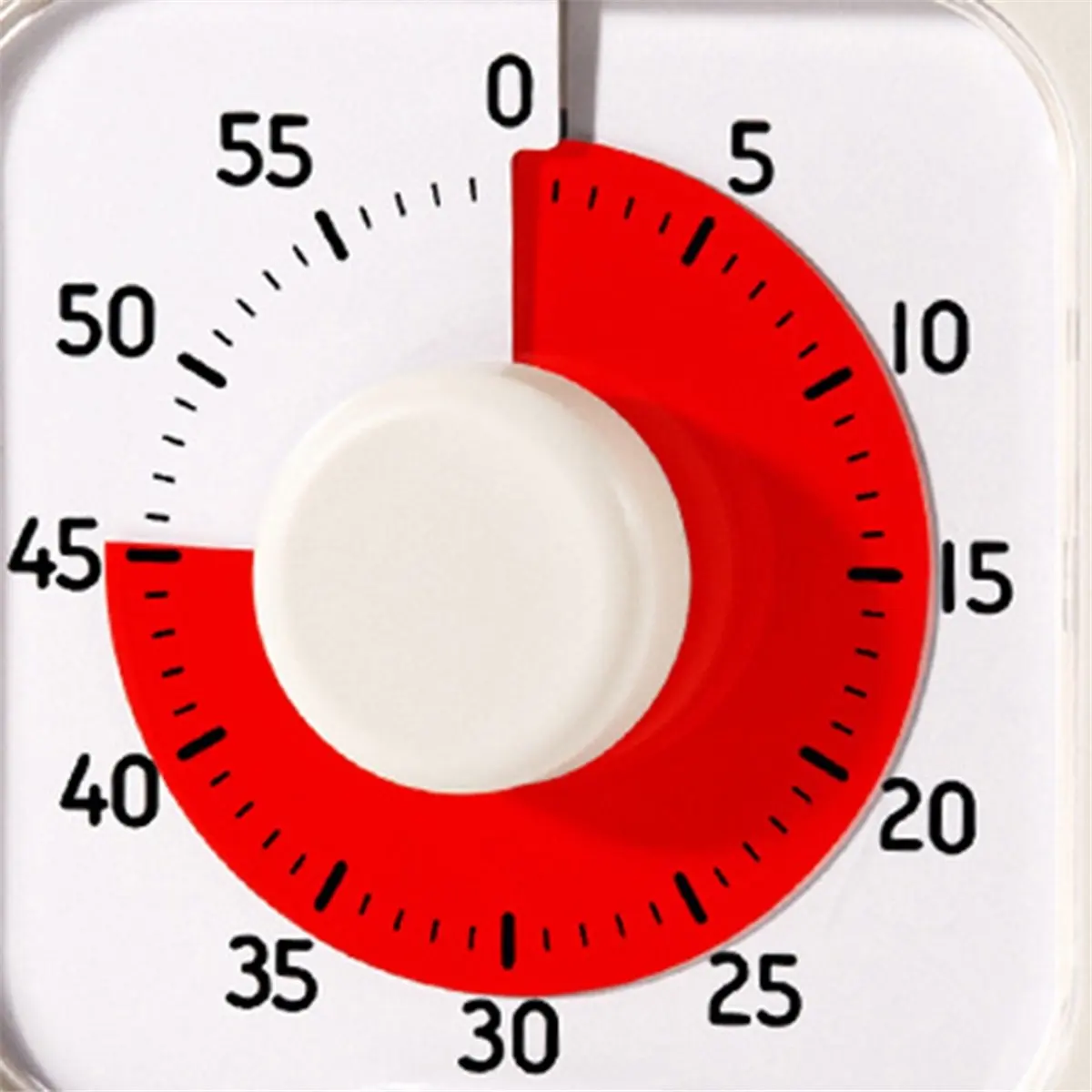 AT13 Silent Visual Timer 60-Minute Stopwatch Alarm Clock Countdown Timer with Stand Visualization Kitchen Cooking Timer White