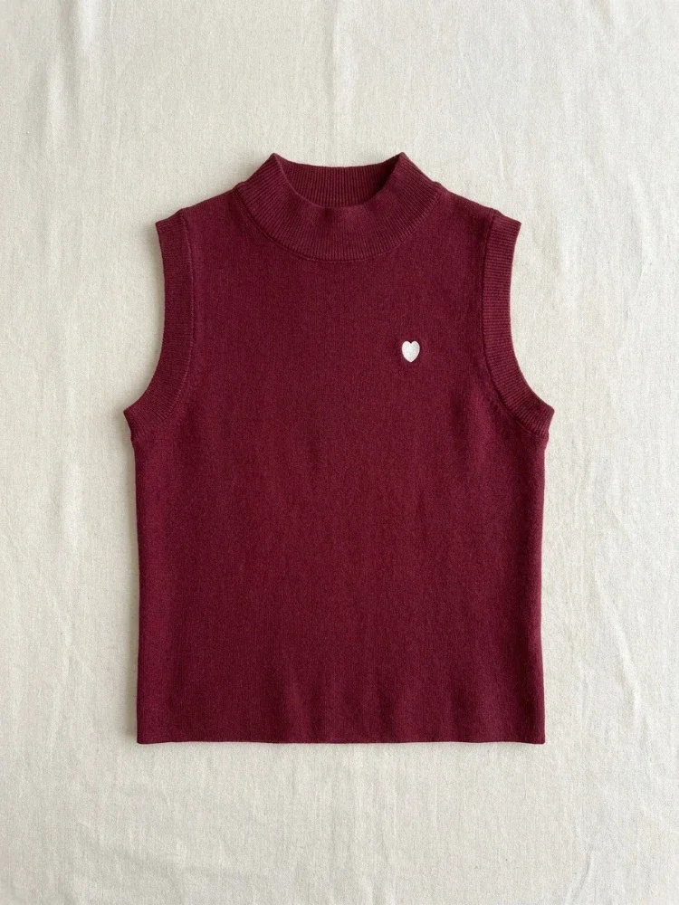 Korean Style Sleeveless Knitted Base Layer Vest Versatile Slim Crop Top Casual All-match Solid Summer Women Tank Tops Waistcoat