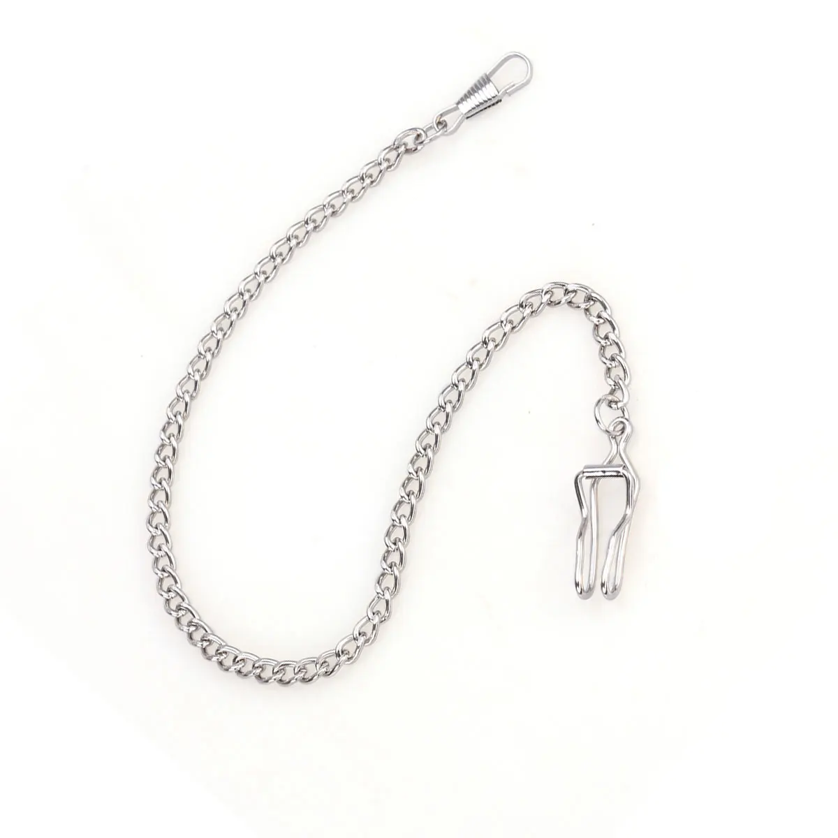 

Silver Pocket Watch Chain Durable Heavy Duty Lobster Claw Attachment Shiny Surface Key Chain Watch Accessories