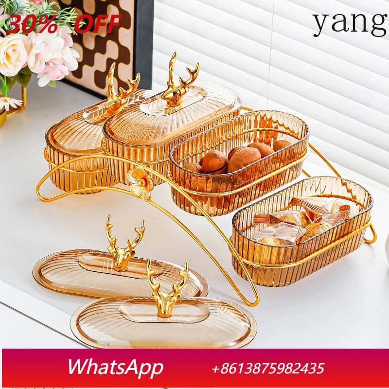 

LMM light luxury dried fruit plate light luxury household snack plate wrought iron shelf commercial
