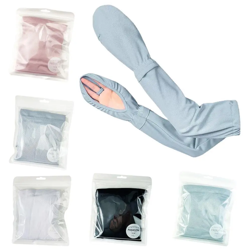 Women's Driving Sun Protection Ice Fabric Sleeve Gloves Loose Breathable Sun UV Protection Arm Cover Outdoor Horseshoe Sleeves