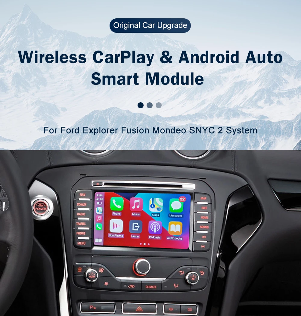 Road Top Decoder Box Kabelloses CarPlay für Ford Explorer Fusion Mondeo Sync2 Mit Android Auto Airplay Car Play Video-Schnittstelle – Detail 2