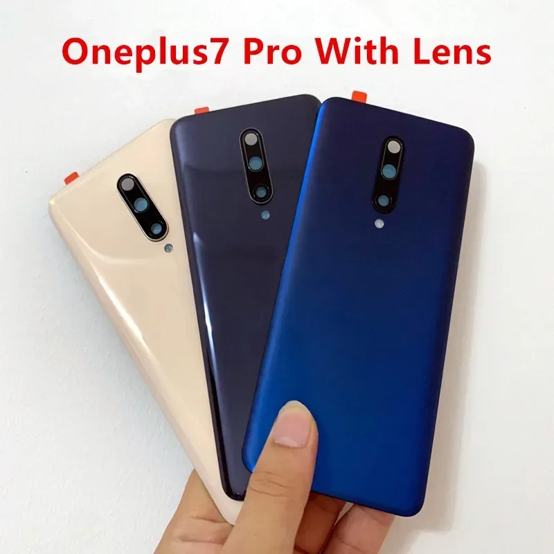 

Housing For Oneplus 7 Pro One Plus Battery Back Cover Glass Door Matte Shiny 6.67" Repair Replace Rear Case