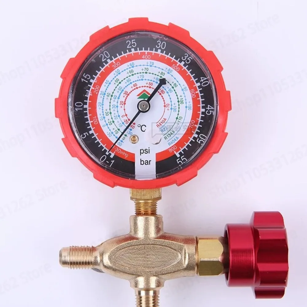A/C Manifold Gauge Set Single Valve HVAC Charging Kit High Low Pressure Gauge for R12 R22 R134a R410a Car AC Service Tool