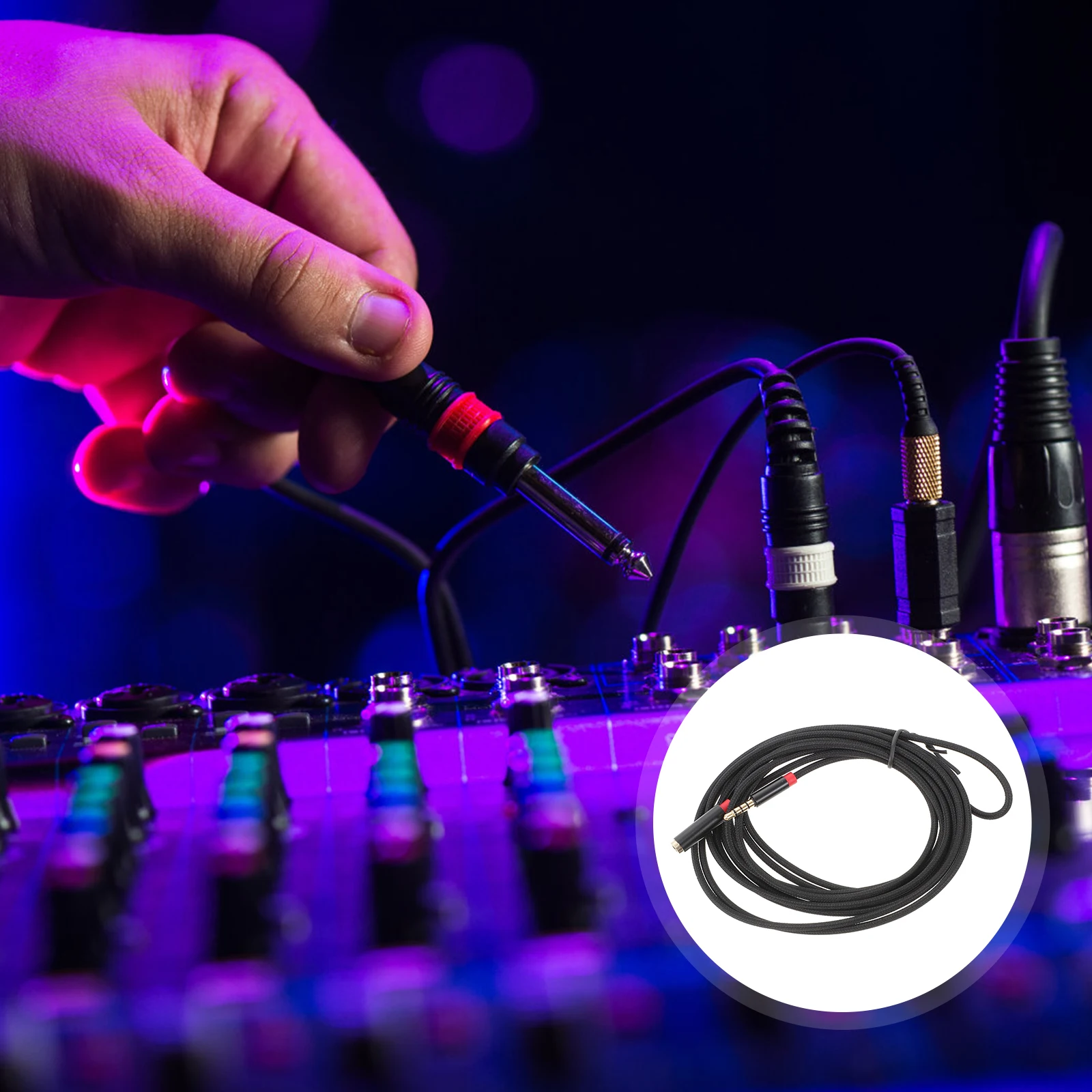

Aux Extension Cable 2M 1/8 To 1/8 Stereo Male Female Audio Line Professional Microphone Mixer Connection Durable Balanced Small