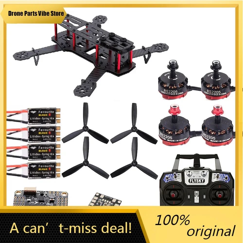 

FyFPV 250 ZM250 250mm Carbon Fiber Quadcopter RS2205 2300kv Motor 30A ESC & F4 V3S Flight Controller Flysky FS-i6 Kit