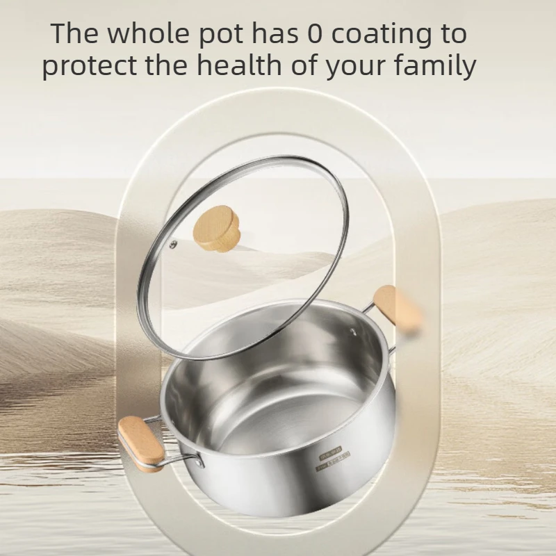 316L Stainless Steel Steamer Pot, 24cm Soup Cooker with Removable Insert, 12cm Deep Body for Gas Induction Home Kitchen Cooking