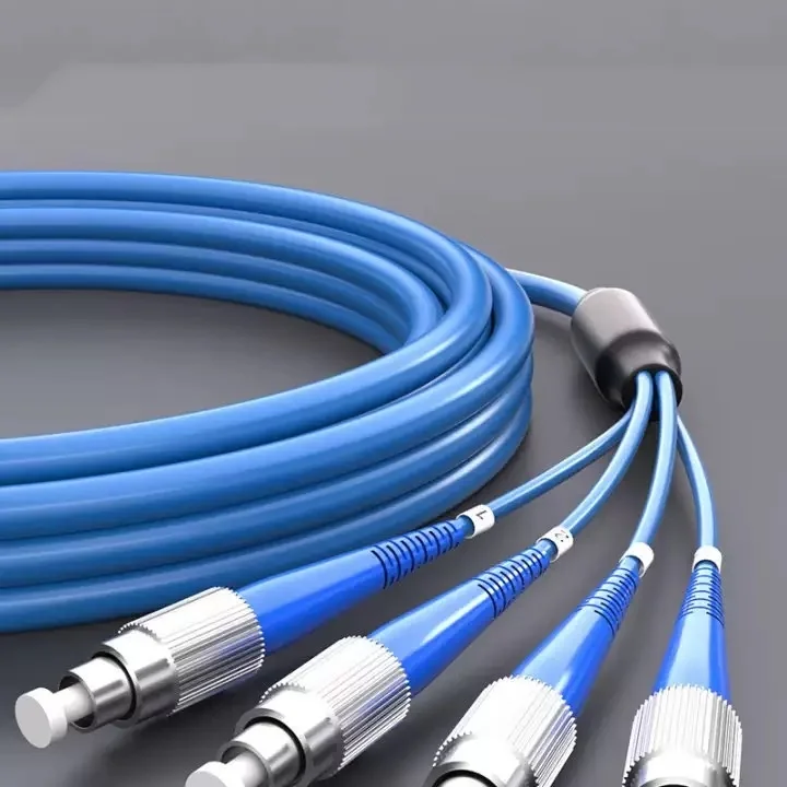 fiber patchcord armored 4 cores 350m400m450m500m 4C LC SC FC ST APC SM PVC ratproof jumper optical fiber extender outdoor