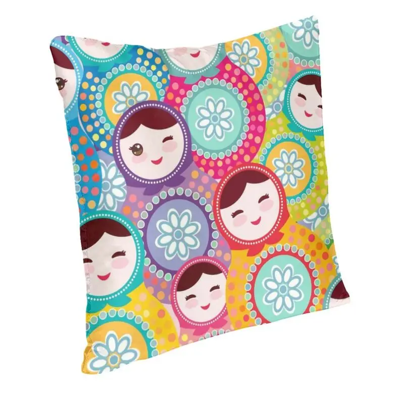 Russian Dolls Matryoshka Cushion Cover 45x45cm Home Decorative Print Russia Babushka Folk Art Throw Pillow Case Room Double Side