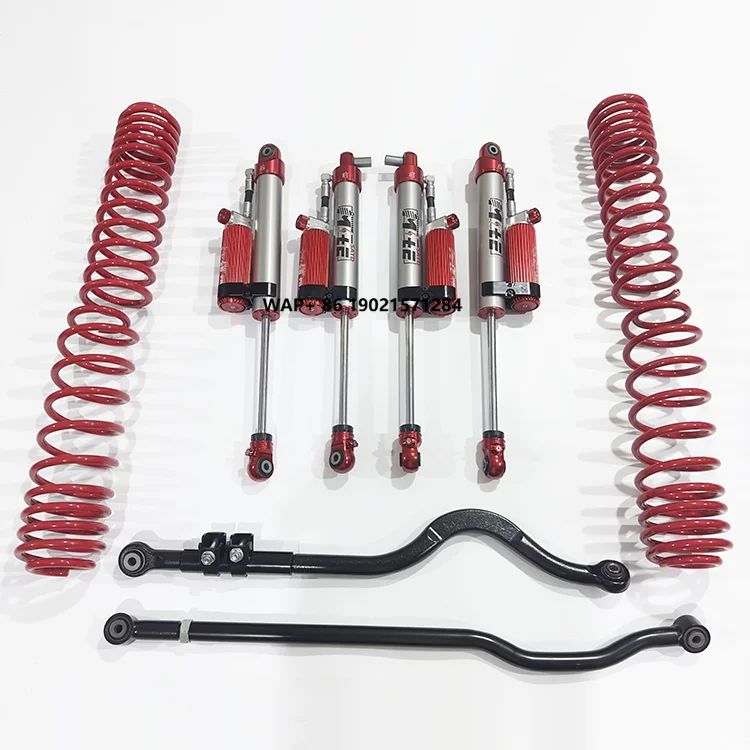 

2.25\" Diameter Red 2 Inches Compressible Two-Way Adjustable Shock Absorbers 12 Segments Compression 6 Segments Rebound JK