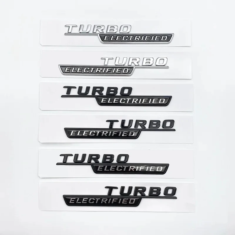 New Turbo_electrified Turbo-ELECTRIFIED Underline ABS Emblem for Mercedes Benz Amg C43 2022 Car Fender Nameplate Logo Sticker