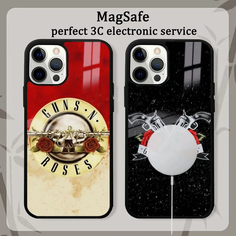 G-Guns N Roses Good Time Phone Case Magsafe Phone Case For iPhone16 15 14 13 12 11 Pro Max Plus Mini Shockproof Mirror Wireless