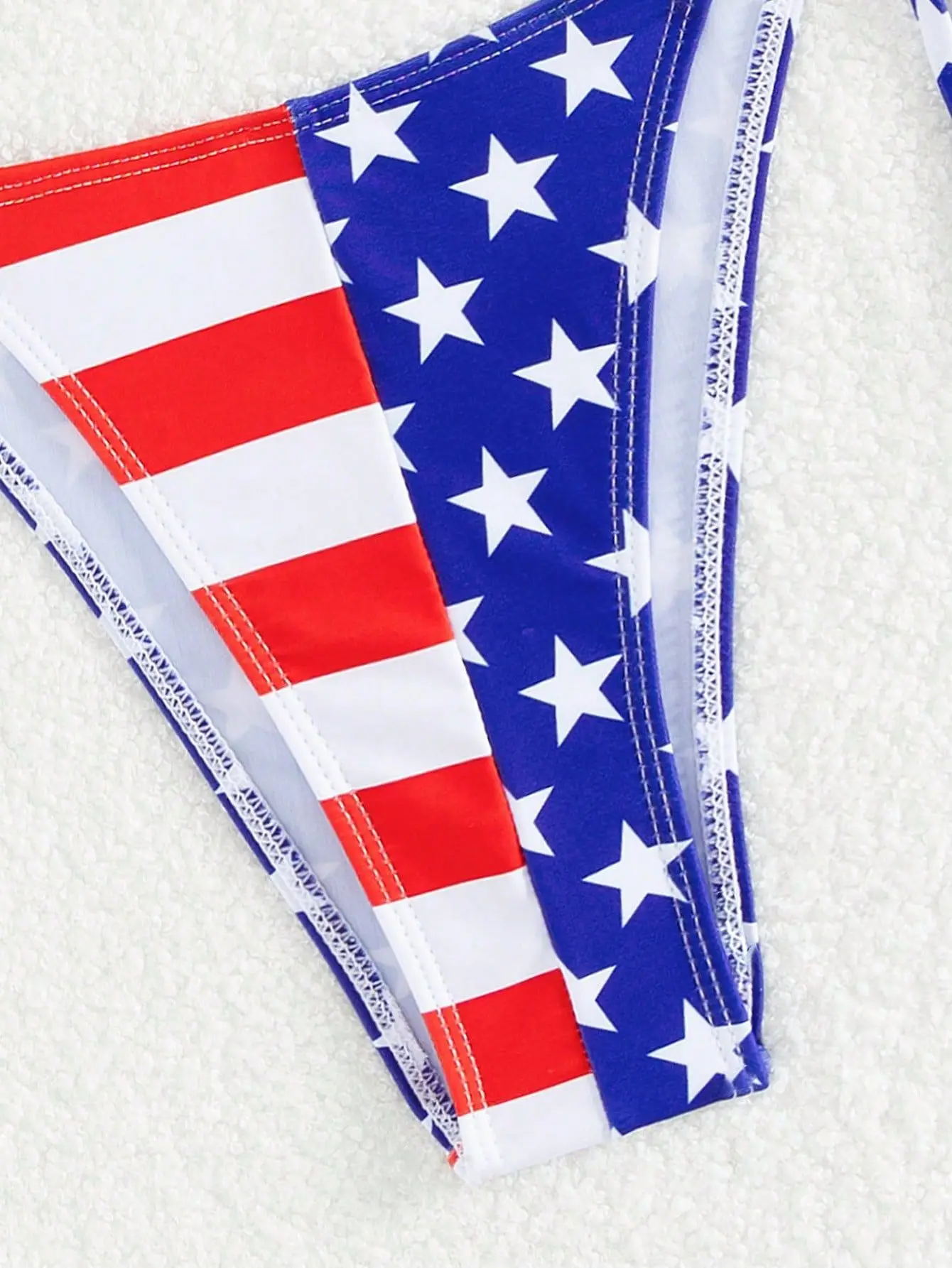 American Flag Print Micro Bikini Set Adjustable Patriotic Tie-Front Halter Two-Piece Swimsuit Summer Women Sexy Swimming Clothes