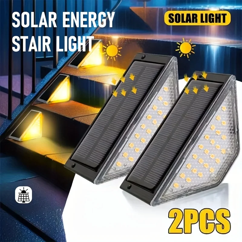 Outdoor Solar Step Lights for Outside Waterproof Auto On Off Solar Lamp for Stair Patio Yard Porch Front Door Sidewalk Decor