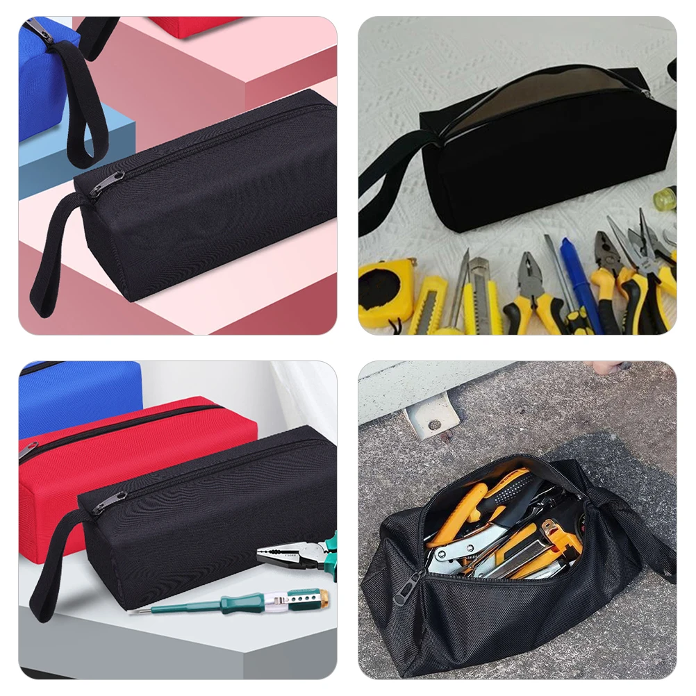 2 pcs Tool Storage Bag Oxford Cloth Pouch Zipper Small Tools Black Large BD02 Waterproof MultiFunctional Travel Use