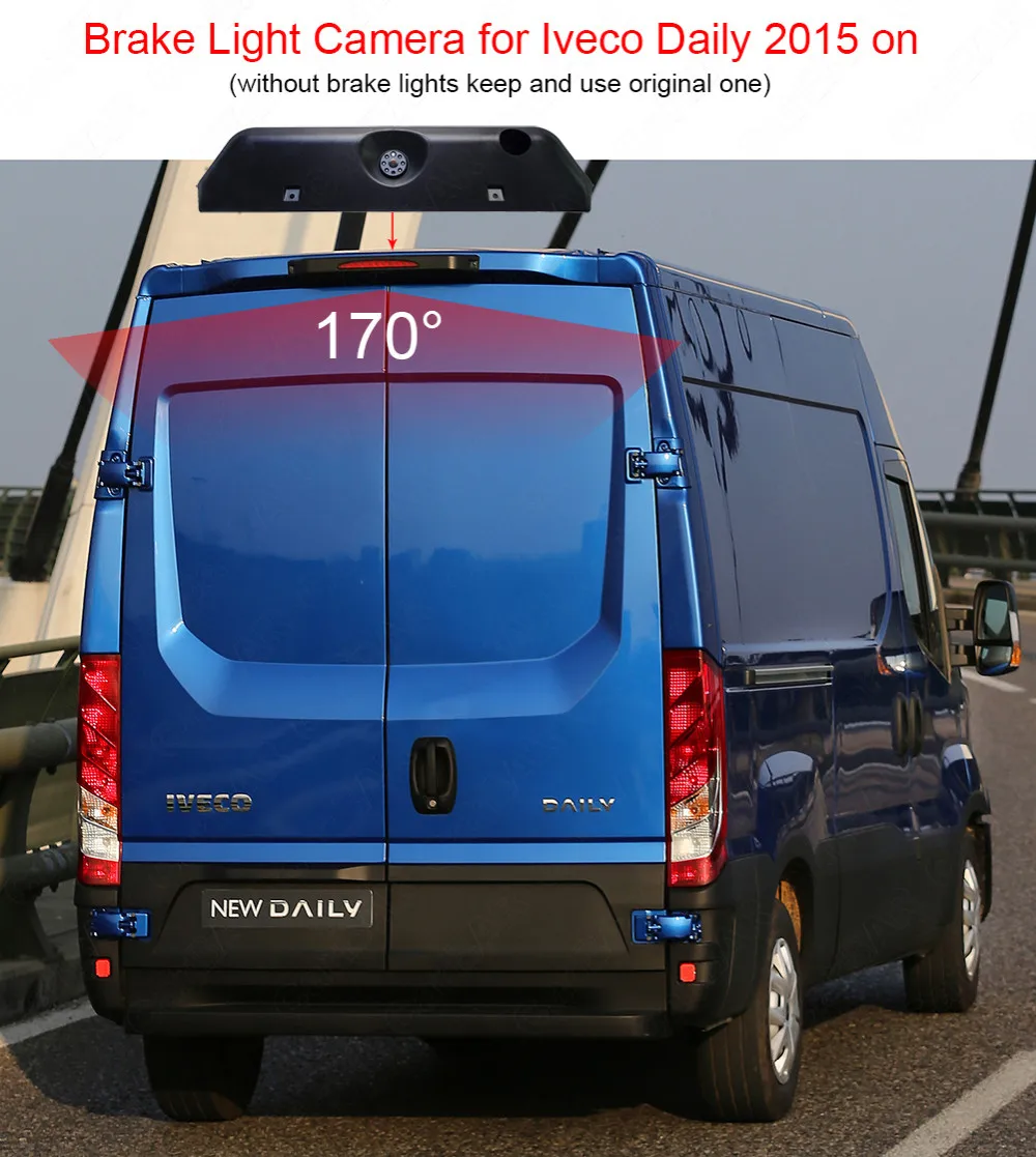 HD 720p Camera Stop lights Rear View Brake Light Camera for Iveco Daily VI 6 / Iveco Daily VI 6 2015-2019,Night Vision Camera