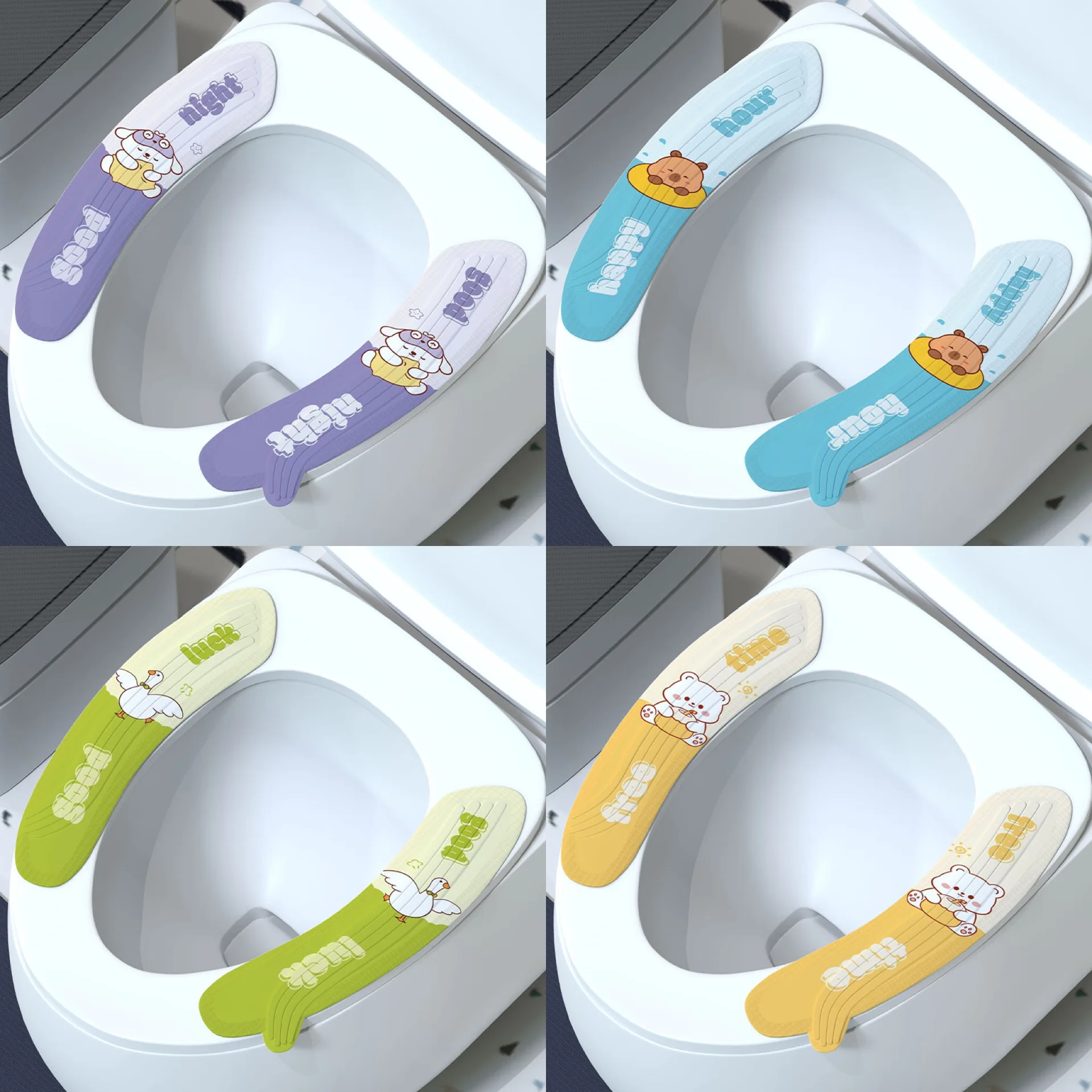 Children's Household Waterproof Toilet Seat EVA Washless Toilet Training Seat Cartoon Animal Paste Universal Toilet Seat Cushion