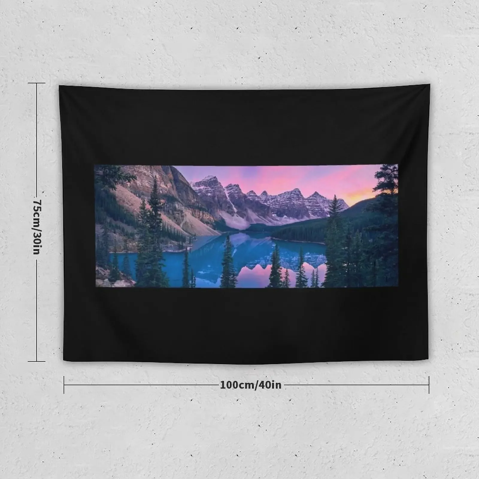 Lake Moraine Sunset Tapestry Wall Deco Room Decor Aesthetic Wall Mural Tapestry