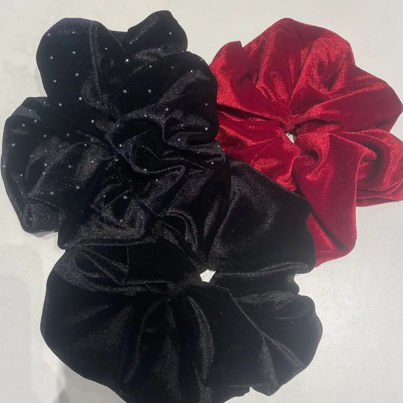 Korea Samt Scrunchie Übergröße für Frauen rotes Haar Gummibänder Mädchen elastisches großes Haargummi Erwachsene Maxi Scrunchies Haarschmuck – Detail 6
