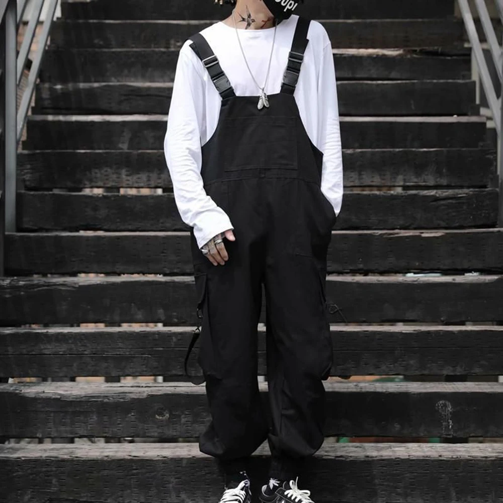 2024 Spring And Autumn Mens Casual High Quality Overalls American High Street Hip-Hop Fashion Solid Color Amei Khaji Overalls