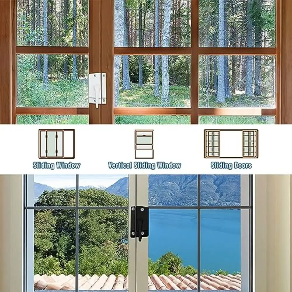 Black Color Sliding Window Sash Locks Mounting Base Zinc Alloy Cam Action Anti-Theft Wear Resistant Cam Lock Vinyl Windows