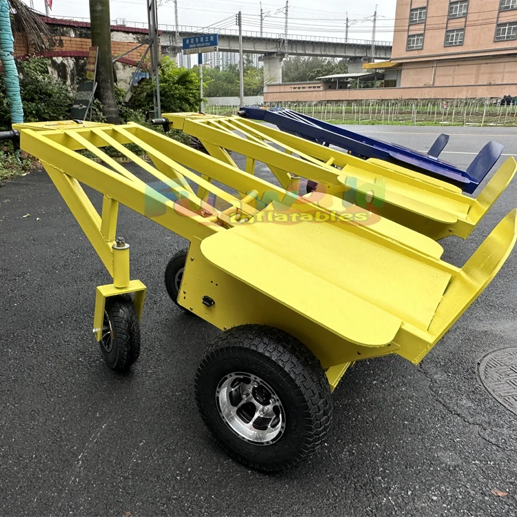 Motorized Dolly with Four-Wheel Electric Hand Trucks for Inflatables Bounce Houses Heavy Duty Material Handling Transport