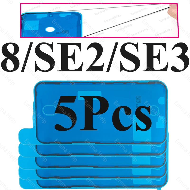 5pcs Waterproof Sticker for iPhone 16 Pro Max 15 14 13 12 11 XS X XR 8 7 6 Plus Seal Adhesive Pre-Cut LCD Screen Frame Tape Glue