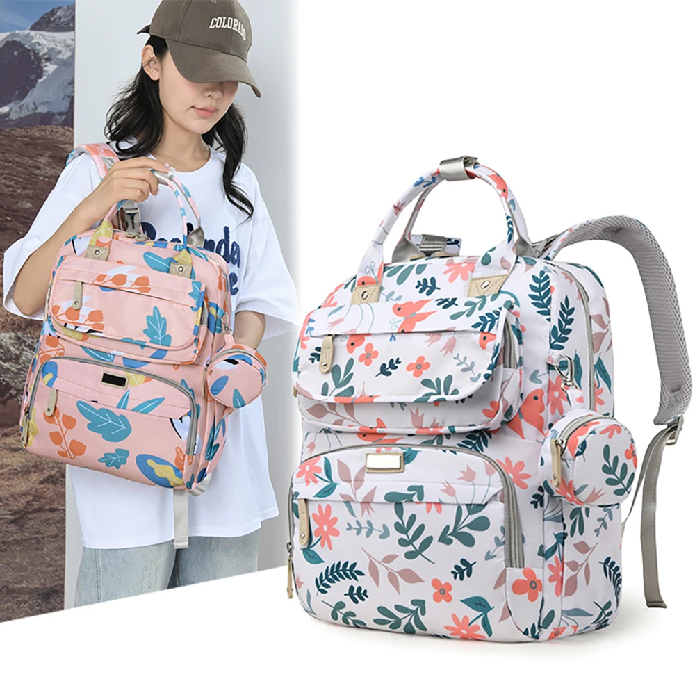 Diaper Bag Baby Stroller Organizer Spacious Multi Pocket Waterproof Scratch Resistant Dry Wet Separation Milk Mommy Bag