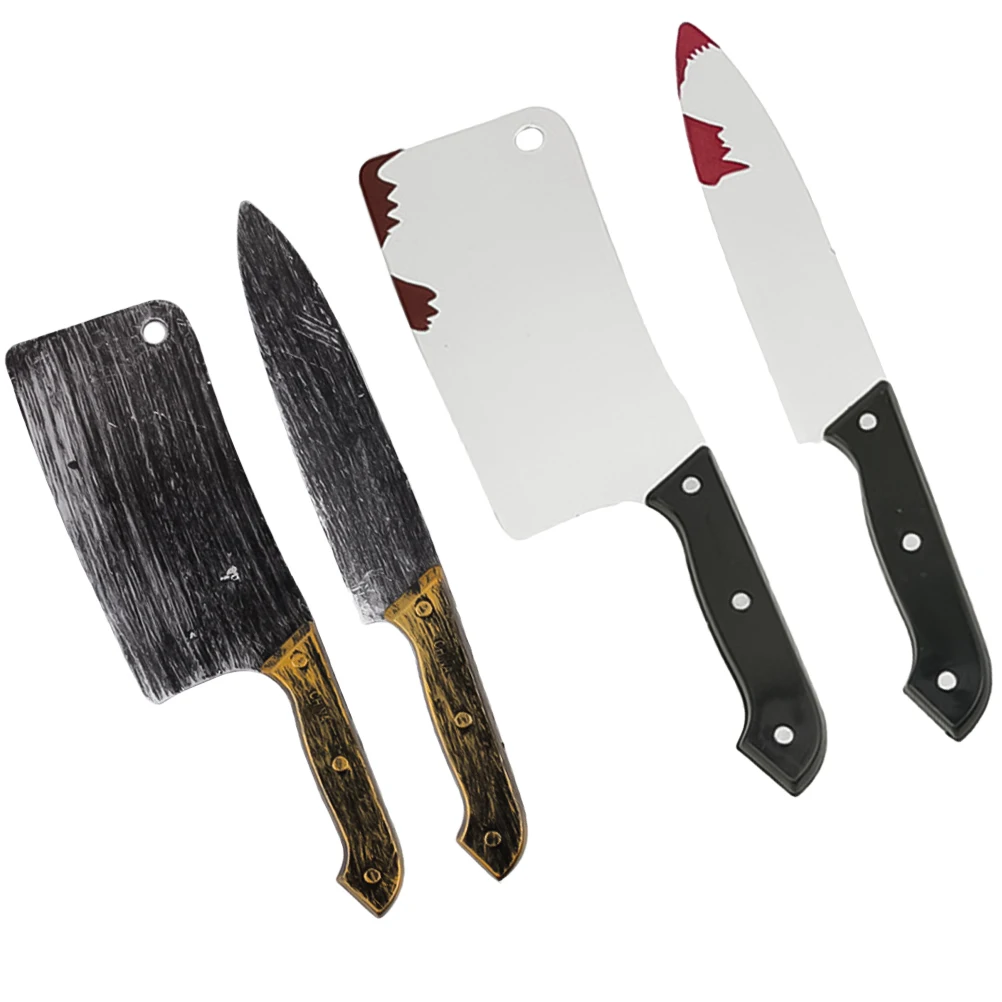 4 قطع من الدعائم البلاستيكية لقطع الهالوين وديكور أداء الرعب لمهرجان المرح ورش مزحة الدم المزيفة