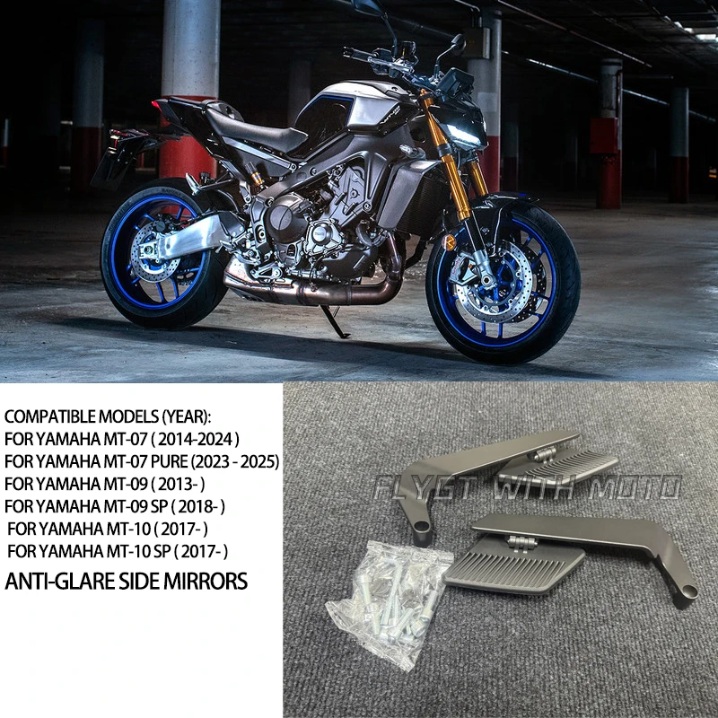 

MT-09 SP Anti-glare Side Mirrors For Yamaha MT-07 MT07 Pure MT-10 SP MT 10 Accessories Adjustable Stealth Mirror