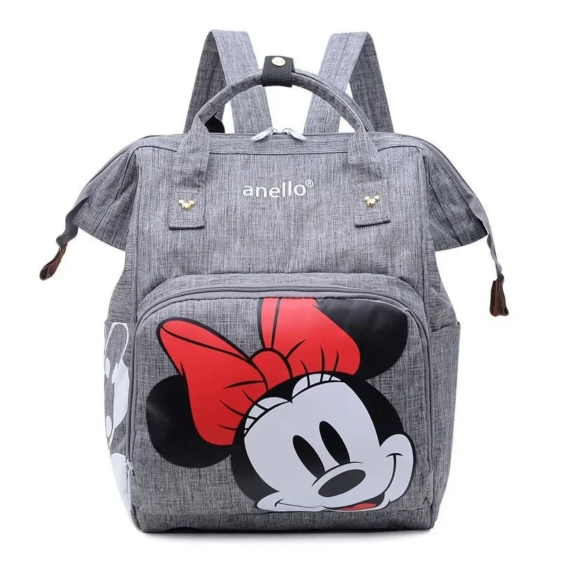 Disney Mickey Mouse and Minnie Cartoon Anime Backpack for Male and Female Students Portable School Bag Large Capacity Backpack