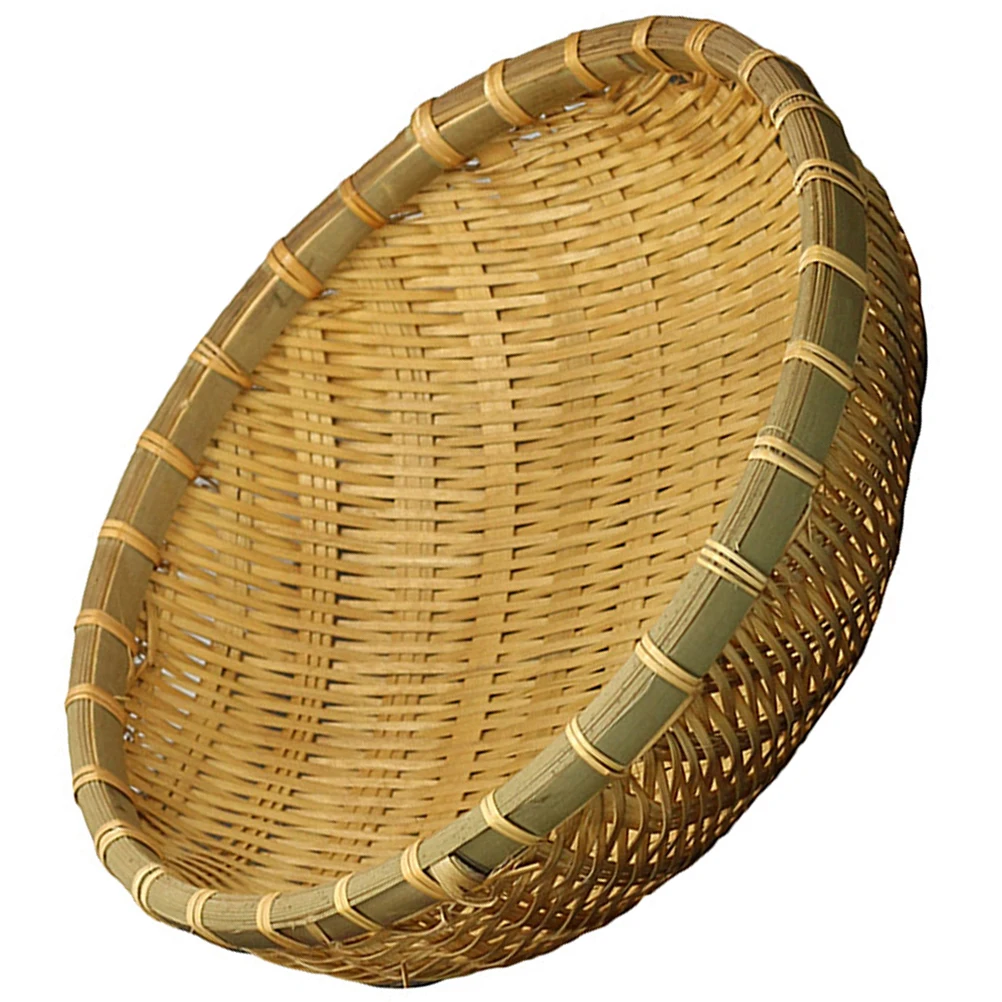 

Bamboo 36cm Bread Serving Basket Vegetable Serving Container Food Tent Food Bamboo Basket Tray Tent Mesh Covers