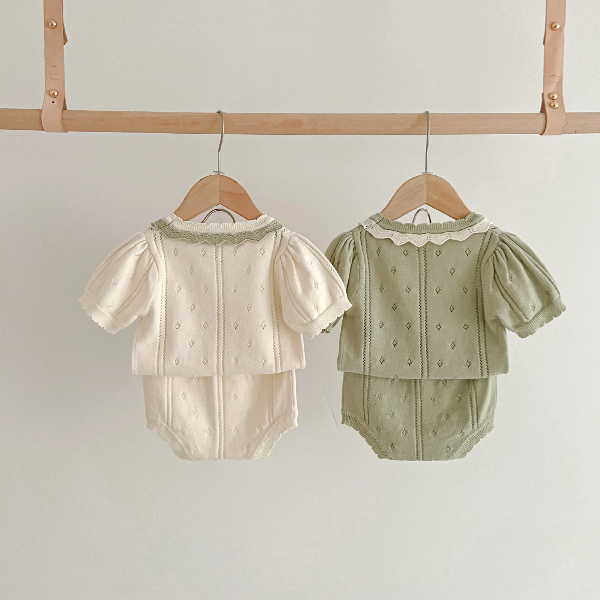 Babys Sets New Baby Summer Baby Versatile Hollowing Out Knitting Shorts Two Pieces Girls Simple Fashion 2026