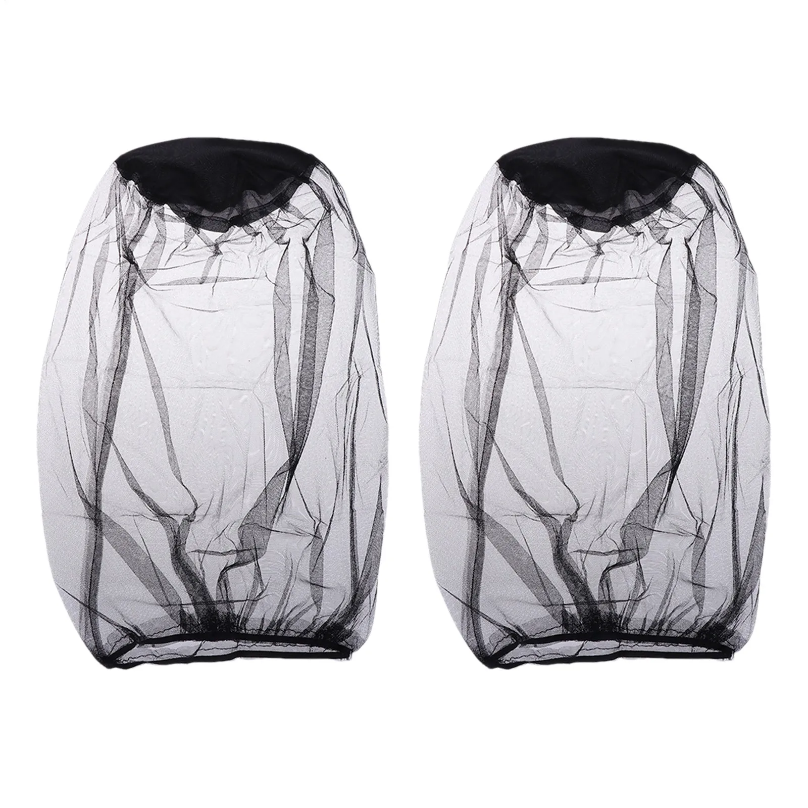 2Pcs Fine Mesh Fly Head Net Hood Face Netting Insect Bug Protection Hat For Outdoor Fishing Camping Beekeeping