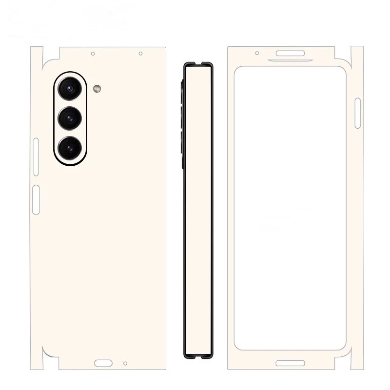 Plain Color Sticker For Samsung Galaxy Z Fold5 4 3 75G Back Screen Protector Hing Side Skin Protective Film Fold4