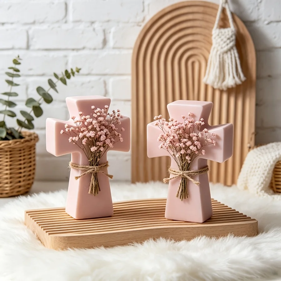 1/2pcs Cross shaped silicone mold, high fidelity cross contour and 3D facet design, resin silicone mold,  Christmas decoration