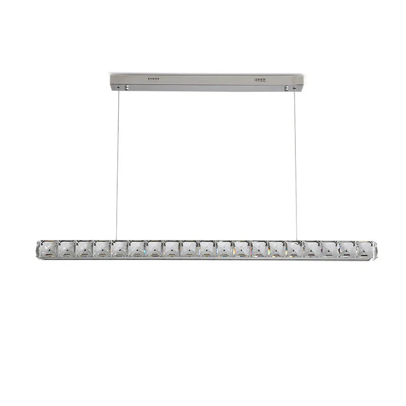

One-word strip lamp Italian style, light luxury bar decoration crystal lamp, creative art restaurant chandelier