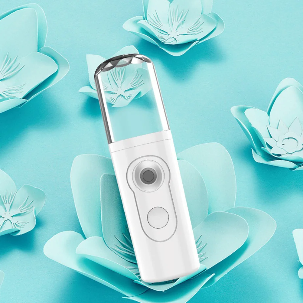 เครื่องพ่นไอน้ำนาโนแบบพกพา สีขาว ชาร์จผ่าน USB สำหรับดูแลผิวหน้า เติมน้ำให้ผิว 1 ชุด