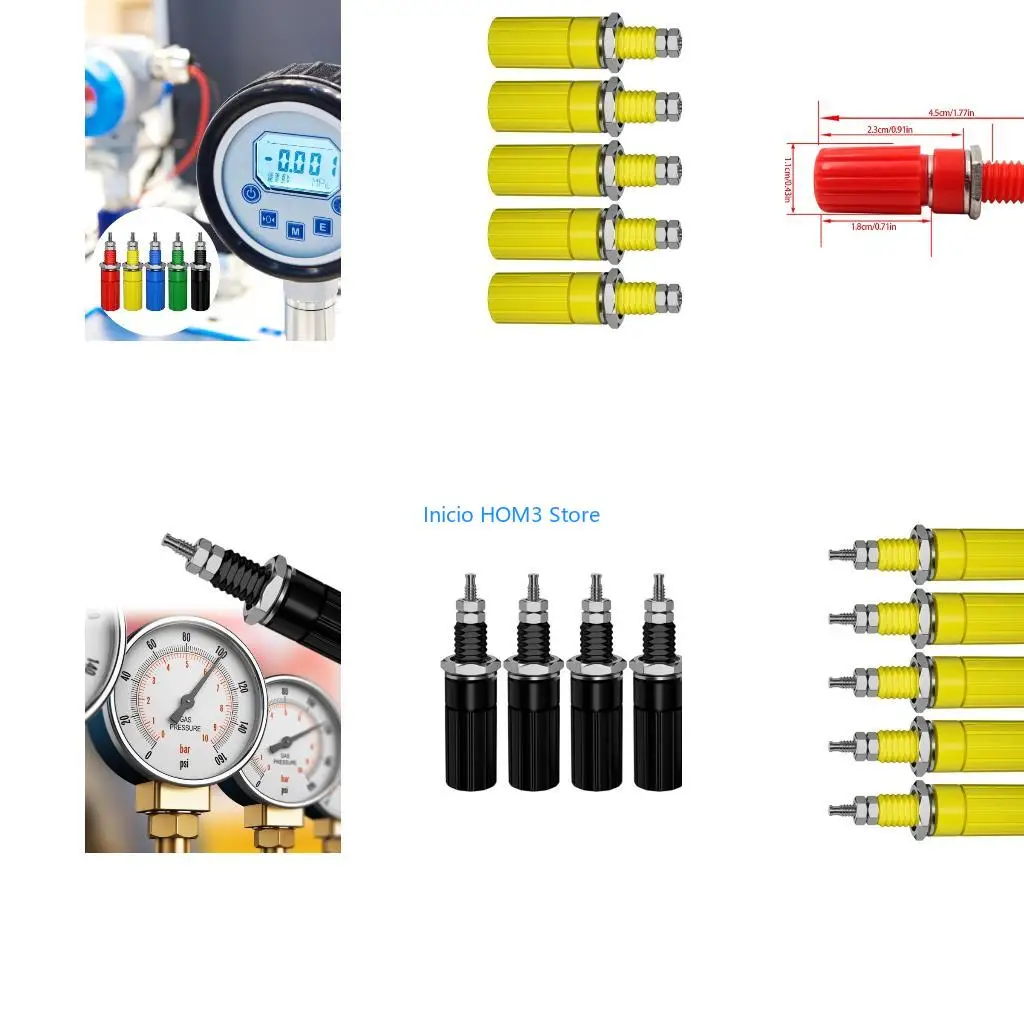 A5YD Strong Banana Plugs Terminals 4mm ABS Sound Panel Connector for Sound Equipment