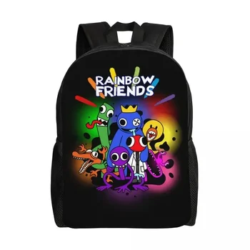 Sac à dos de voyage personnalisé arc-en-ciel Friends Hug It Out pour hommes et femmes, sac à livres pour ordinateur d'école, jeu vidéo, sacs de jour pour étudiants