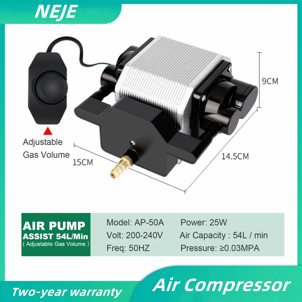 NEJE Laser Engraver Air Assist Pump 25W Air Compressor With Laser Cutting Engraving Machine 54 L/Min Air Output